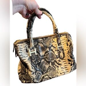 Vintage Luxury immitation Snakeskin leather Pattern SOHO shoulder Handbag purse